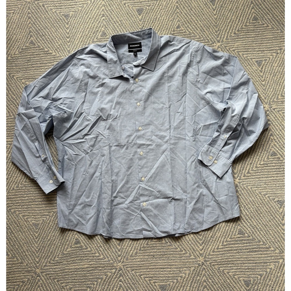 Bonobos Prominent‎ Fit Long Sleeve Button Shirt - XXL 2XL - Blue